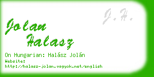 jolan halasz business card