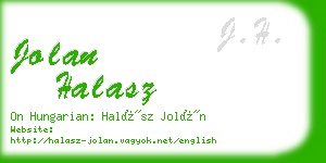 jolan halasz business card